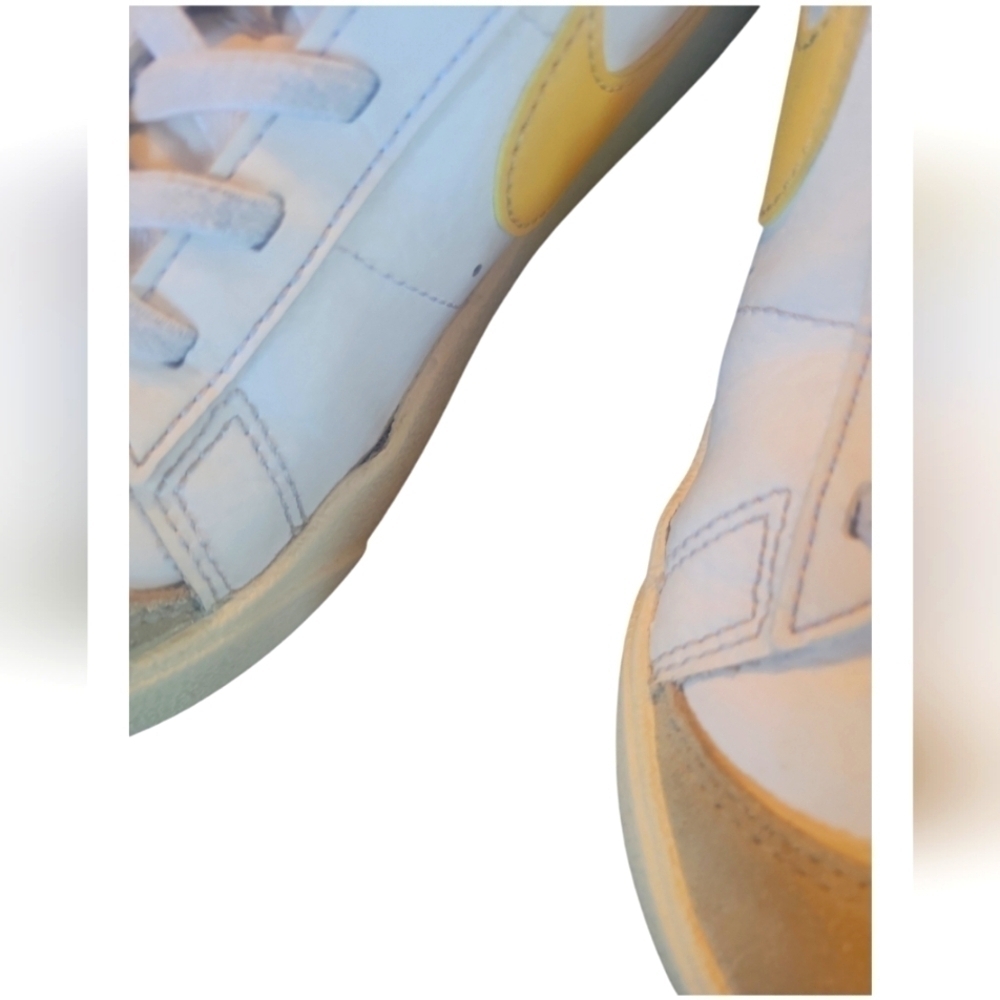 Nike Kids Blazer Low Top '77 White/ Yellow/ Pink Unisex Sneakers Size 2.5Y - Picture 7 of 11